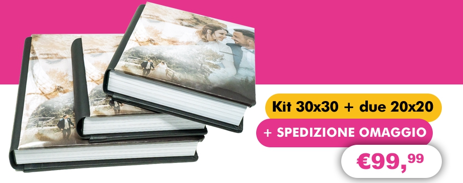 Offerta lampo Kit 30x30 Personalizzato + due  20x20 - 40 fogli 80 pagine 