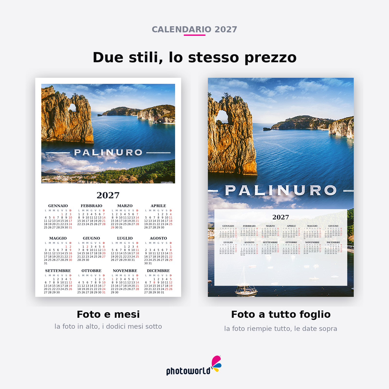 Calendario da parete 30×45